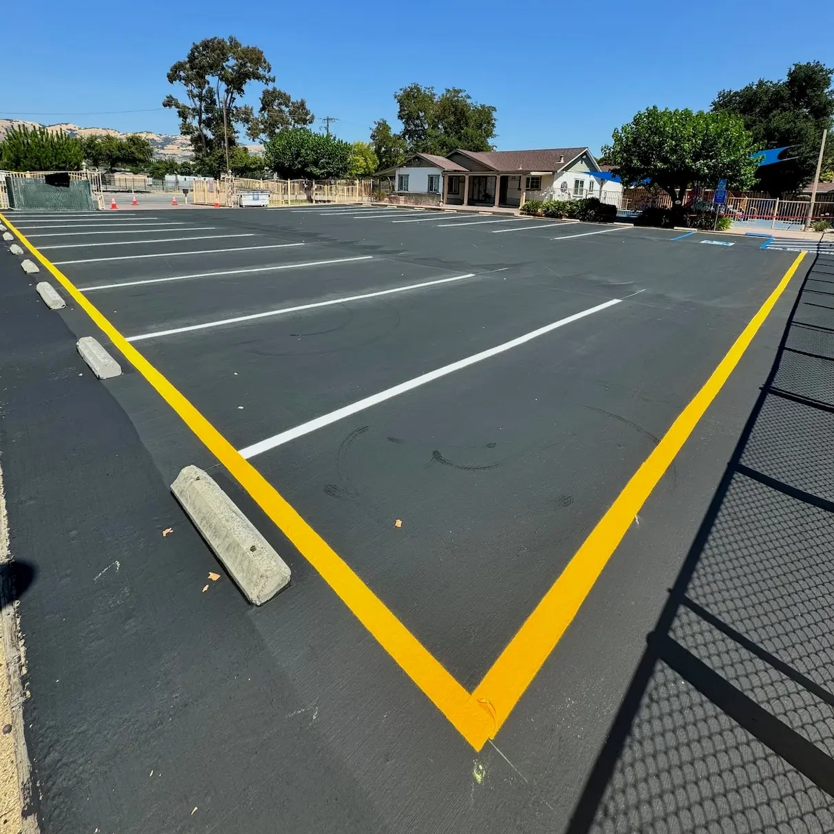 Parking Lot Striping - Striping with Sealcoating