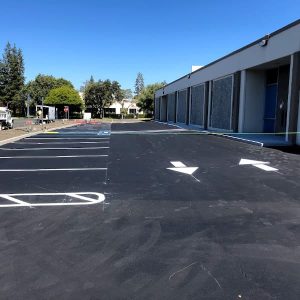 Completed asphalt pavement at storage facility
