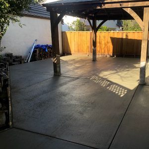 Concrete patio installed