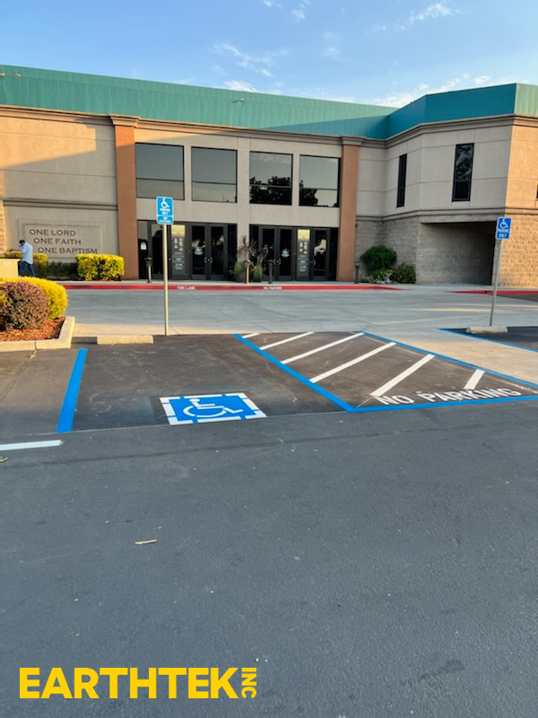 Parking lot in San Jose with new ADA compliant striping