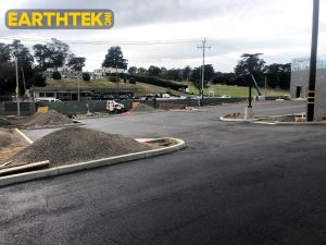 photo of parking lot that has just been built