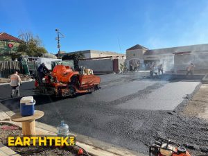 asphalt overlay being completed