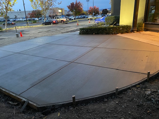 large new concrete patio